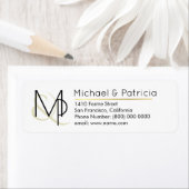 Chique Monogram ( Zijn + Haar Namen & initialen) W Etiket (Insitu)