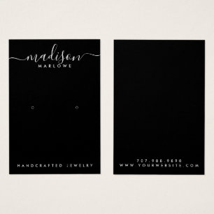 Chique Monogram Zwart Oorbel Display Kaart