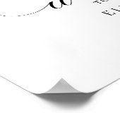 Chique Monogram Zwart-wit Bruiloft Welkomstbord Poster (Hoek)