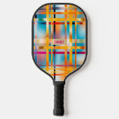 Chique Monogrammed Kleurrijke Plaid Pickleball Paddle (Achterkant)
