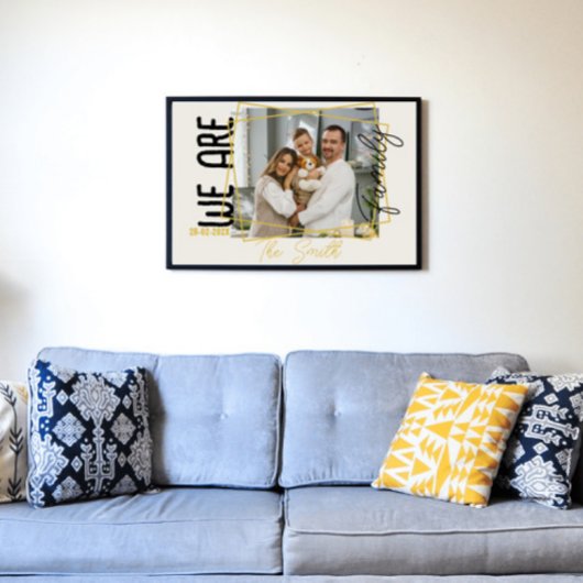 Chique Monogrammed Modern Wij zijn familie Foto Poster