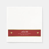 Chique Monogrammed rode streep op witte bruiloft Servet (Voorkant)