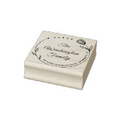 Chique mooie bloem ronde familienaam rubberstempel (Stempel)