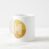 Chique mosterd geel geometrisch modern monogram koffiemok (Voorkant links)