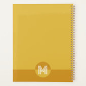 Chique mosterd geel geometrisch modern monogram planner (Achterkant)