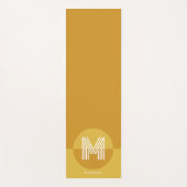 Chique mosterd geel geometrisch modern monogram yogamat (Voorkant)