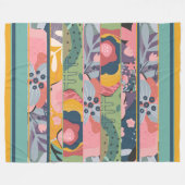 Chique mosterd teal herfst bloemstuk patchwork fleece deken (Voorkant (Horizontaal))