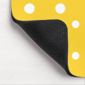 Chique Mousepad: Witte Jumbo Polkas op geel Muismat (Hoek)