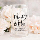 Chique Mr Mrs Wedding Blikvorm Glas