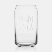 Chique Mr Mrs Wedding Blikvorm Glas (Achterkant)