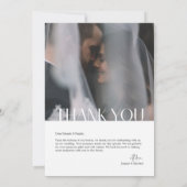 Chique multi-foto bruiloft dank u kaart Een opmerk (Achterkant)