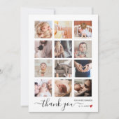 Chique multi-foto collage babyshower bedankkaart (Voorkant)