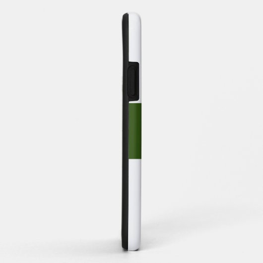 Chique naadloze donkergroene middenstreep op wit Case-Mate iPhone case (Achterkant/rechts)