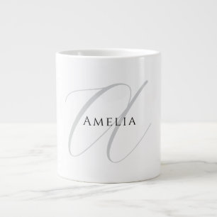 Chique naam monogram initiaal letter calligrafie  grote koffiekop