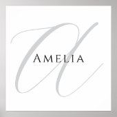 Chique naam monogram initiaal letter calligrafie  poster (Voorkant)