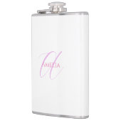 Chique naam Monogram Initiaal letter kalligrafie Heupfles (Links)