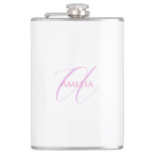 Chique naam Monogram Initiaal letter kalligrafie Heupfles (Voorkant)