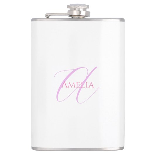 Chique naam Monogram Initiaal letter kalligrafie Heupfles (Voorkant)