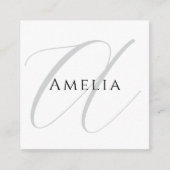 Chique naam Monogram Initiaal letter kalligrafie Informatiekaartje (Voorkant)
