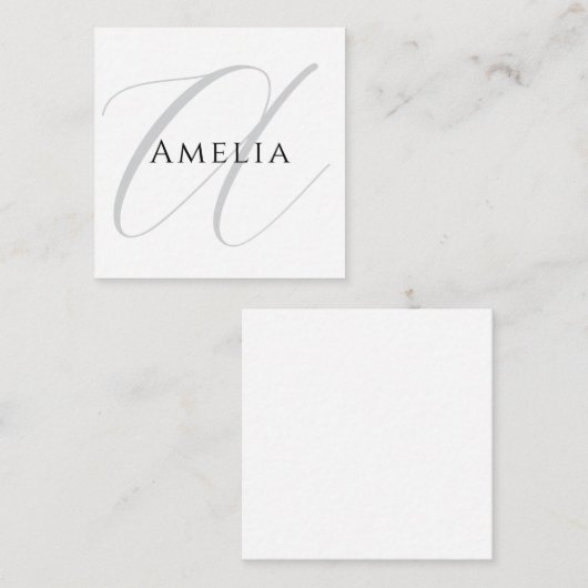 Chique naam Monogram Initiaal letter kalligrafie Informatiekaartje (Voorkant / Achterkant)