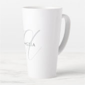 Chique naam monogram initiaal letter kalligrafie latte mok (Rechterhoek)