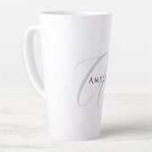 Chique naam monogram initiaal letter kalligrafie latte mok (Linkerhoek)