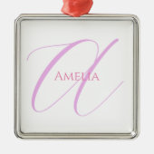 Chique naam Monogram Initiaal letter kalligrafie Metalen Ornament (Voorkant)