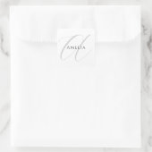 Chique naam monogram initiële letter kalligrafie  vierkante sticker (Tas)