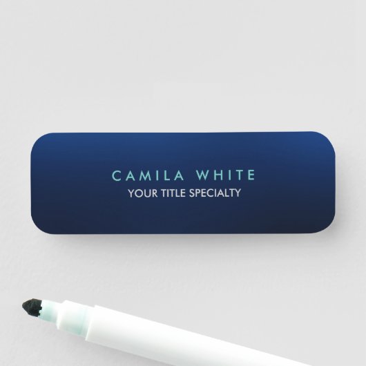 Chique Nachtblauw Elegant Professioneel Naamplaatje (In situ)