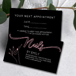 Chique nagelsalon Manicurist Blush Pink Afsprakenkaartje