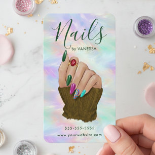 Chique Nagelsalon Manicuriste Kunstenaar Stijlvoll Visitekaartje