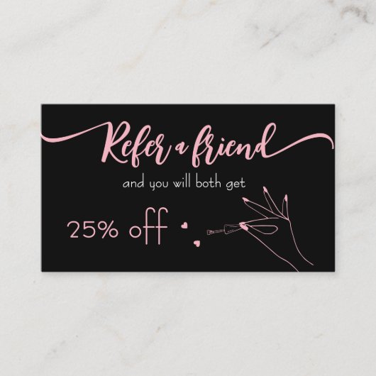 Chique nagelsalon Verwijs een vriend Verwijzing Ka Klantenkaartje (Voorkant)