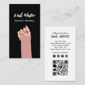 Chique Nail Art QR Code Website Visitekaartje (Voorkant / Achterkant)