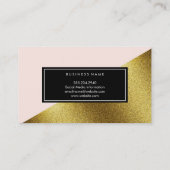 Chique namaak goud en roze geometrische kleurblok visitekaartje (Achterkant)