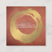 Chique namaak goud geborsteld rood leer vierkante visitekaartje (Achterkant)