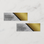 Chique namaak goud glas met leren rand mini visitekaartje (Voorkant / Achterkant)