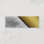 Chique namaak goud glas met leren rand mini visitekaartje (Achterkant)