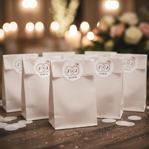 Chique namaak rozen goud folie monogram trouwringe ronde sticker