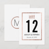 Chique namaak rozen gouden tafel nummers kaart (Voorkant / Achterkant)