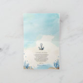 Chique nautische anker strand moderne bruiloft gev bedankkaart (Binnen)