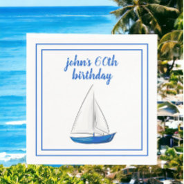 Chique Nautische Blauwe Schip Cocktailparty  Servet