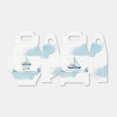 Chique nautische boot Ahoy Het is een jongen Baby Bedankdoosjes (Uitgevouwen)