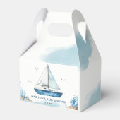 Chique nautische boot Ahoy Het is een jongen Baby Bedankdoosjes (Voorkant Zijde)