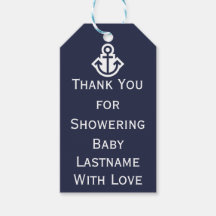 Chique nautische dank u Baby shower cadeau Label