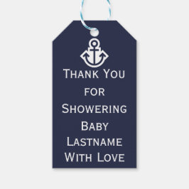 Chique nautische dank u Baby shower cadeau Label Cadeaulabel