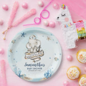 Chique nautische Schattigee olifant jongen Baby sh Papieren Bordje (Feest)