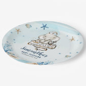 Chique nautische Schattigee olifant jongen Baby sh Papieren Bordje (Gekanteld)