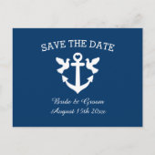 Chique nautische thema bruiloft opslaan van de dat aankondigingskaart (Voorkant)
