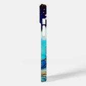 Chique navy aqua sinaasappel marmer faux glitter m Case-Mate iPhone case (Achterkant / Links)