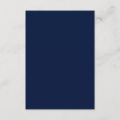 Chique Navy Blauw Goud Perzik Bloemen Bruiloft Det Informatiekaartje (Achterkant)